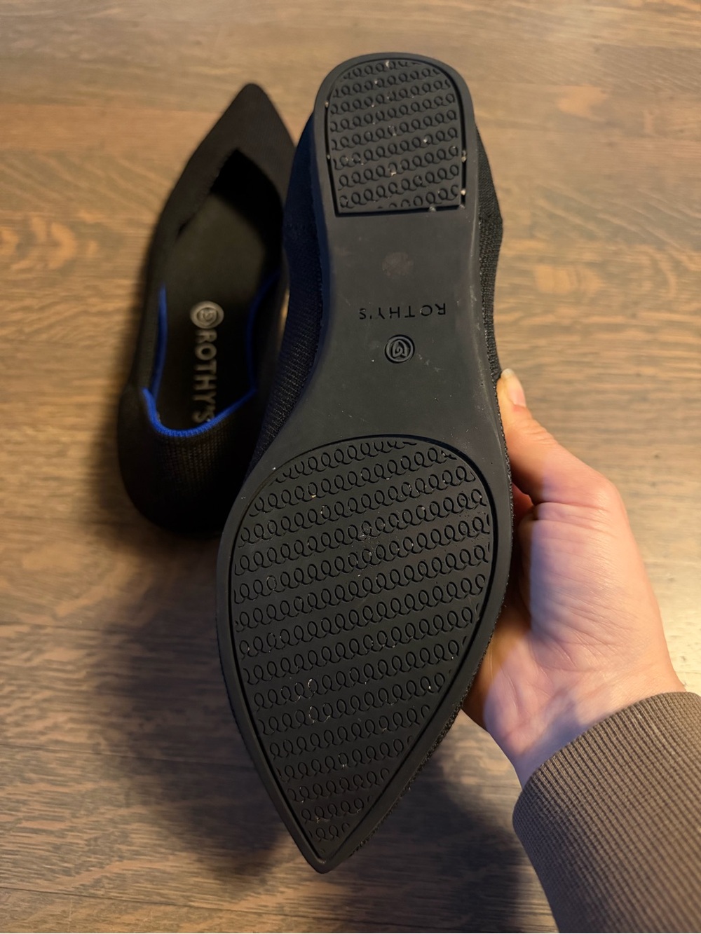 Size 12 Black Rothys “The Point” Woven Shoes EUC - Picture 13 of 14